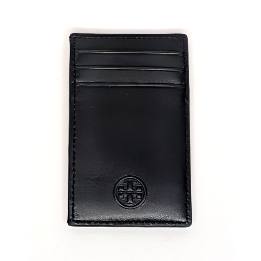 Tory Burch Fleming Soft Card Case Holder Leather Wallet ~NWT~ Black